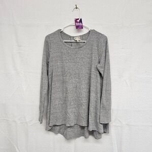 Truself size L gray long sleeved sweater with corset like design on back